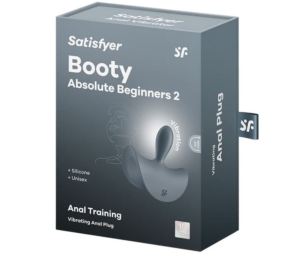 Тонкая, каплевидная пробка Satisfyer Booty Absolute Beginners 2 с вибрацией, серая