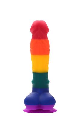 Райдужний фалоімітатор на присосці Dream toys Colourful Love Rainbow Dildo, 20 см х 3.8 см