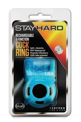 Эрекционное кольцо с вибрацией STAY HARD 5 FUNCTION COCK RING BLUE