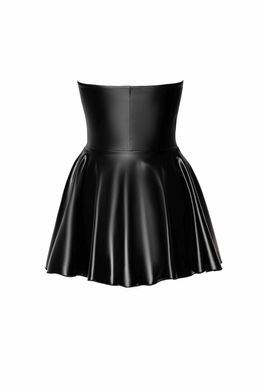Платье мини из винила, расклешенная юбка, с молнией спереди, F308 Noir Handmade Dreamer, размер М