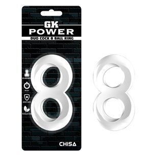 Эрекционное&nbsp;кольцо&nbsp;двойное&nbsp;Chisa GK Power Nust Bolts, прозрачный