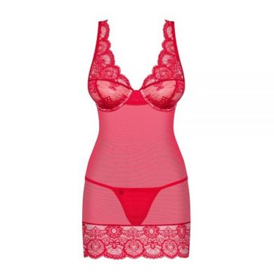 Боди Obsessive 853-CHE-3 chemise thong red S/M