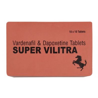 Таблетки Віагра Super Vilitra Левітра + Дапоксетин (ціна за пластину, 10 таблеток)