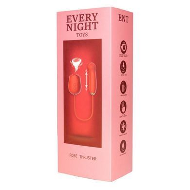 Вакуумный стимулятор в виде розы Every Night Toys с пульсацией, красный