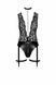 Боди сексуальное с глубоким декольте Noir Handmade Libido F297 черное, размер М