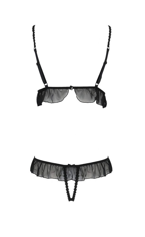 Боді з оборками та відкритим доступом LEILA BODY black S/M - Passion