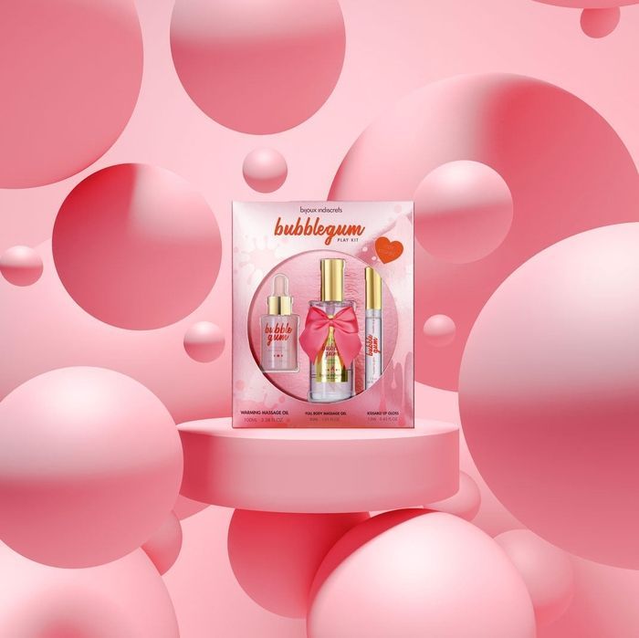 Набор для массажа Bijoux Indiscrets Bubblegum Play Kit с ароматом жевательной резинки, 3 предмета