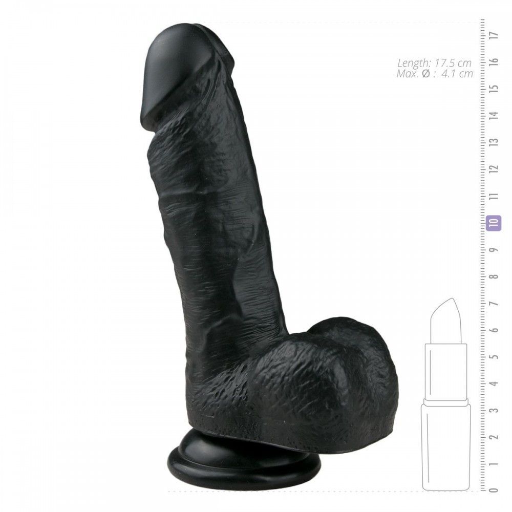 Фаллоимитатор EasyToys&nbsp;Realistic&nbsp;Dildo&nbsp;-&nbsp;17,5&nbsp;см&nbsp;черный