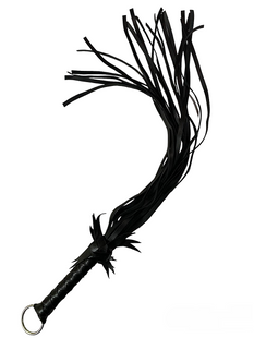 Флогер з квіткою DS Fetish Flogger L with flower, чорний