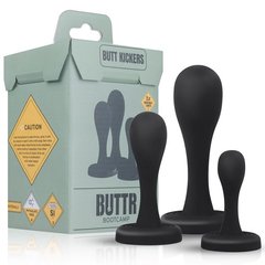 Набір анальних пробок BUTTR Butt Kickers Butt Plug Training Set, Черный