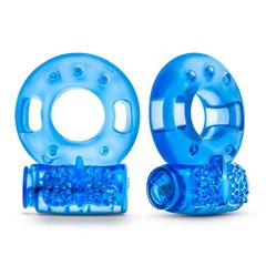 Набор вибро-эрекционных колец Stay Hard Blush 2 шт, голубые, 3.8 см