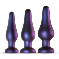Набір із трьох анальних пробок Hueman, фіолетові.