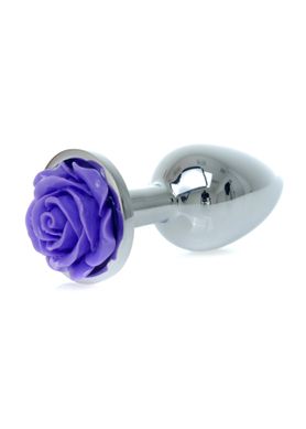 Анальная пробка с камнем в виде розы, фиолетовый Jewellery