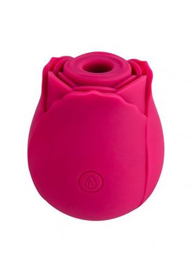Вакуумный стимулятор клитора с вибрацией в виде цветка Rose, розовый