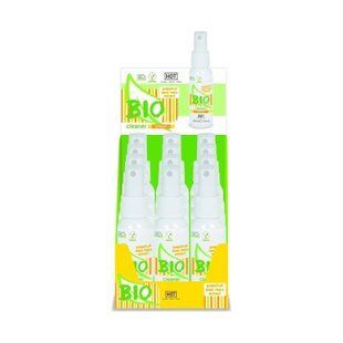 Дисплей с очиститетелями для секс девайсов HOT BIO Cleaner Spray (12 шт. по 50 мл)