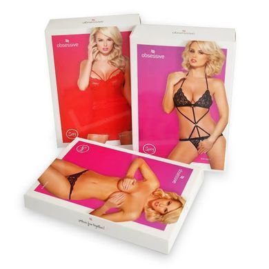Пеньюар Obsessive Heartina и стринги L/XL