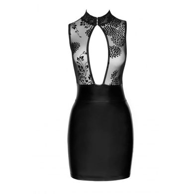 Платье сексуальное виниловое M F241 Noir Handmade, с глубоким декольте, черное
