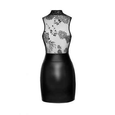 Платье сексуальное виниловое M F241 Noir Handmade, с глубоким декольте, черное