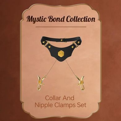 Пояс із затискачами на статеві губи UPKO Mystic Bond Collection, чорний