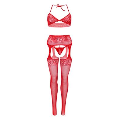Жіночий комплект спідньої білизни зі стразами Leg Avenue, 3 предмети, червоний O\S