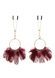 Зажимы на соски золотистые Taboom Nipple Play Tweezers With Feathers с красными перьями