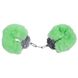 Наручники DS Fetish Plush handcuffs, металл с мехом, зеленые