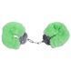Наручники DS Fetish Plush handcuffs, метал із хутром, зелені