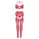 Жіночий комплект спідньої білизни зі стразами Leg Avenue, 3 предмети, червоний O\S