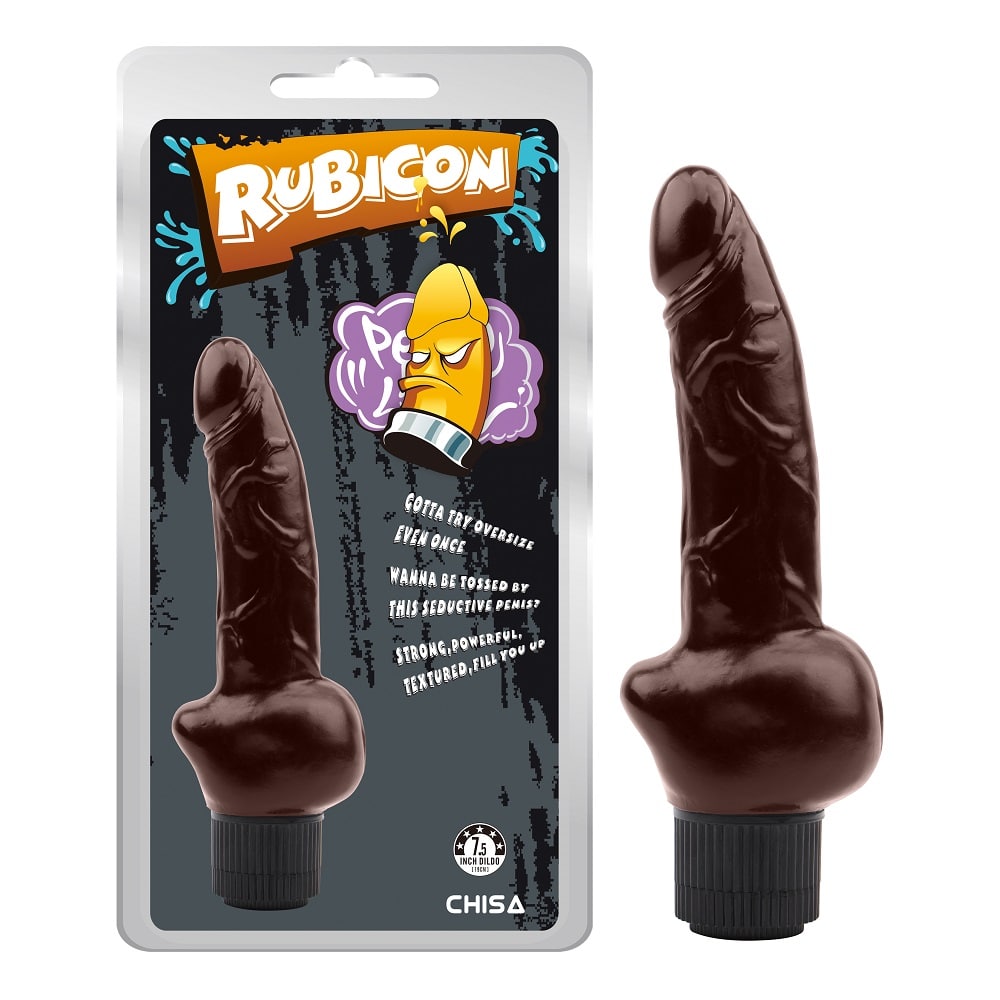 Вібратор реалістичний Chisa Rubicon на батарейках, коричневий, 19 х 3.7 см