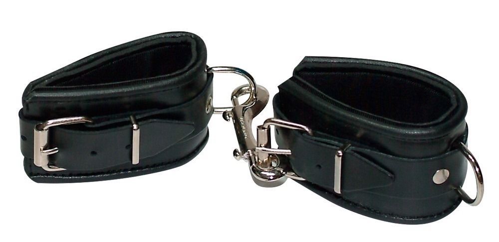 Шкіряні наручники Zado FETISH Leather Cuffs з м'якою підкладкою всередині, чорні