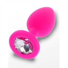Анальна пробка рожева маленька Diamond Booty Jewel Toy Joy