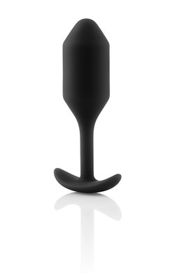 Анальная пробка со смещенным центром тяжести B-Vibe Snug Plug 2, силиконовая, черная