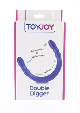 Фаллоимитатор двойной, нереалистичный TOY JOY фиолетовый, 45 х 3 см