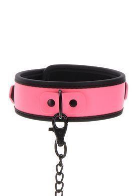 Ошейник с поводком светящийся в темноте Taboom Glow In the Dark Collar and Chain Leash, розовый