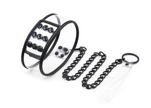 Ошейник с поводком DS Fetish Collar with leash transparent