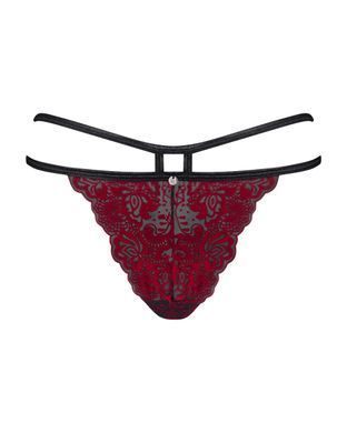 Трусики Obsessive Sugestina Bordeaux-Black S/M