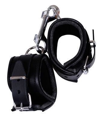 Наручники кожаные Zado FETISH Leather Cuffs с мягкой подкладкой внутри, черные