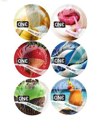 Набор оральных презервативов One Flavor Waves Fresh Mint со вкусом освежающей мяты (цена за 5 шт.)