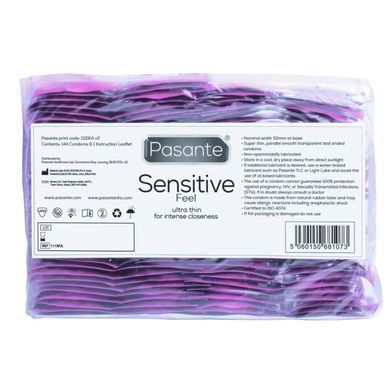 Презервативы ультратонкие Pasante Sensitive Feel латексные (цена за упаковку 144 шт.)