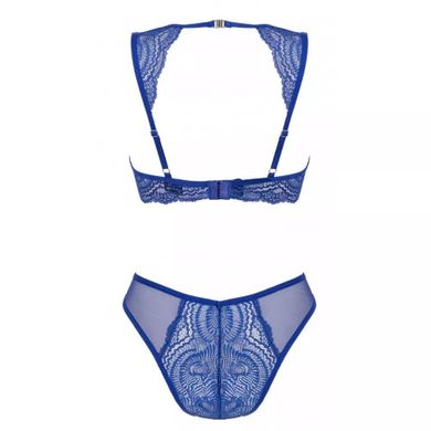 Комплект сексального белья XS/S Giselia Obsessive с кружевом синий