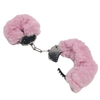 Наручники DS Fetish Plush handcuffs, металл с мехом, розовые