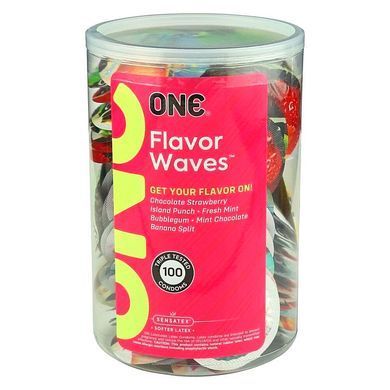 Набор оральных презервативов One Flavor Waves Fresh Mint со вкусом освежающей мяты (цена за 5 шт.)