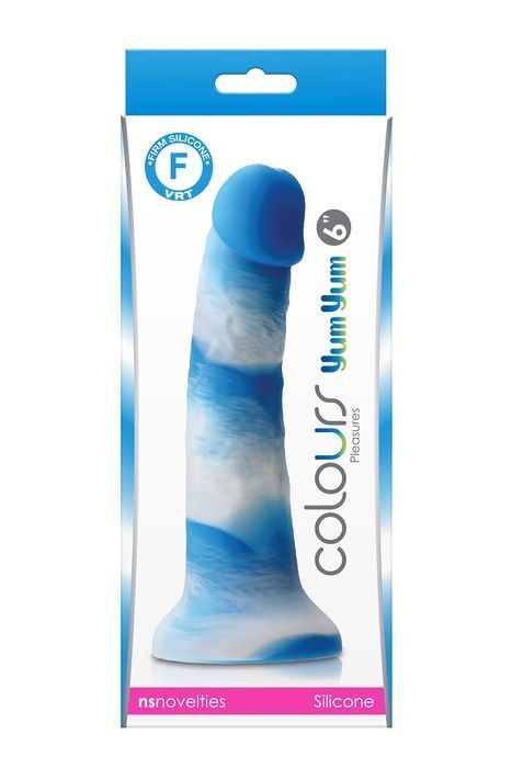 Фалоімітатор силікон NS Novelties COLOURS PLEASURES YUM 6" DILDO BLUE