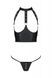 Комплект з еко-шкіри з відкритими грудьми S/M black GENEVIA SET WITH OPEN BRA- Passion