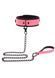 Ошейник с поводком светящийся в темноте Taboom Glow In the Dark Collar and Chain Leash, розовый