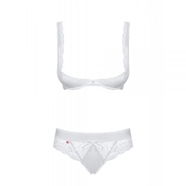 Комплект открытая грудь Obsessive Miamor 2 pcs set white S/M