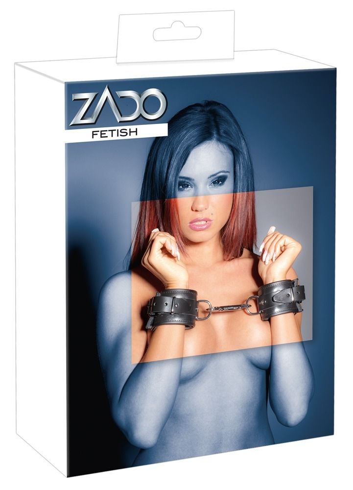 Шкіряні наручники Zado FETISH Leather Cuffs з м'якою підкладкою всередині, чорні