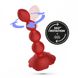 Анальная елочка Роза с вибрацией и ротацией Rosaline Crushious, с пультом, силиконовая, красная