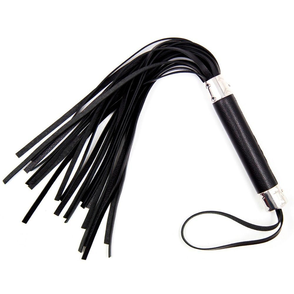 Флогер з серцем DS Fetish Flogger M black with heart metal