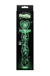 Фаллоимитатор стеклянный светящийся NS Novelties FIREFLY GLASS HEART A GLOW CLEAR